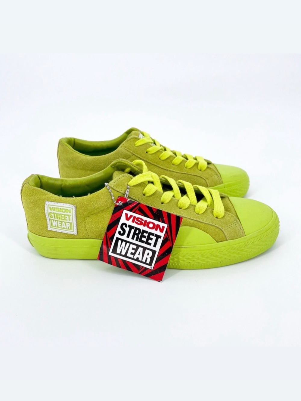 NWT Vision Street Wear Suede Lo Skate Sneaker Lemon Lime Size 6